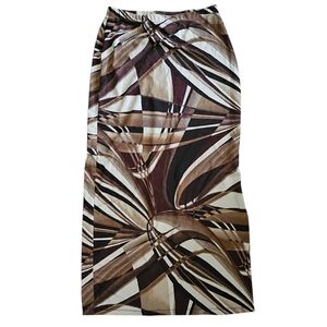 vintage Jananas Y2K stretchy abstract brown toned maxi skirt